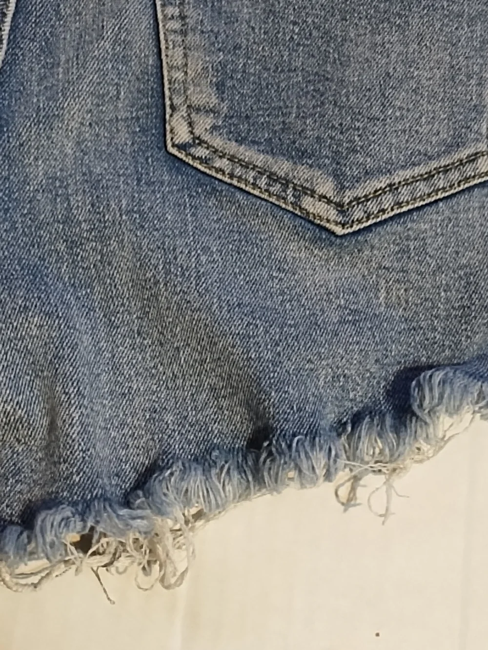 Blue Distressed Denim Women's Shorts (S) - Picture 13 of 16